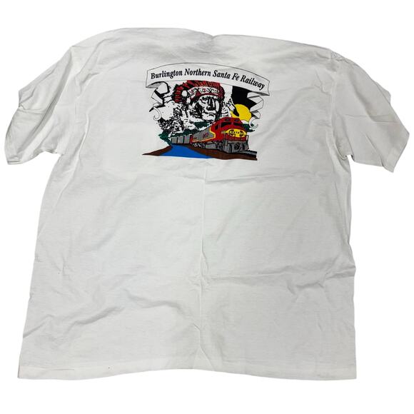 Unbranded Other - VTG Burlington Northern Santa Fe Train Locomotive Railroad Indian T-Shirt 3XL
